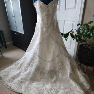 Wedding Dress-Sottero and Midgley-Granger-Size 18-Ivory/Pewter Accent